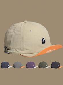 1pc Unisex Retro Streetwear Baseball Cap, Breathable Quick-Dry Adjustable Soft Brim Hat With Letter Embroidery & Contrast Trim, Suitable For Daily Wear - A - View 10