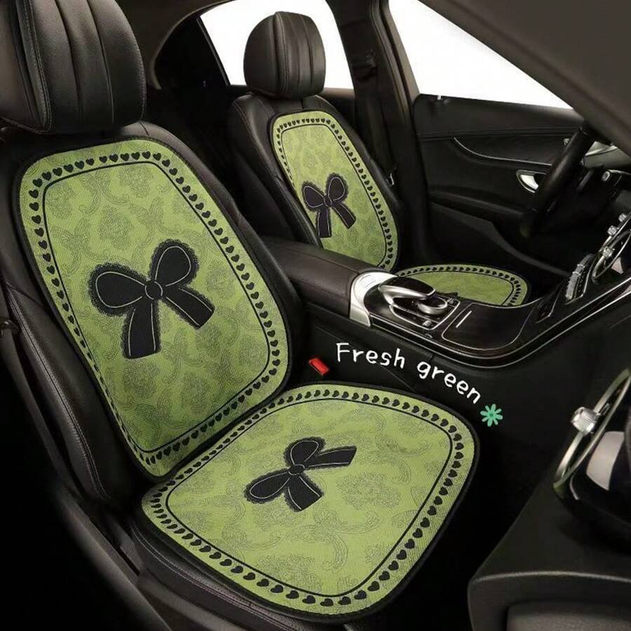 1 chiếc đệm ghế ô tô hình nơ màu xanh lá cây tươi mát, thoáng khí và thoải mái, phụ kiện nội thất ô tô đa năng, phù hợp cho phụ nữ. - Cây cung - Xem 1