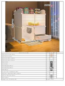 Drawer-Style Cat Litter Box, Multi-Layer Cat Cage, DIY Modular Cat Cabinet, Stackable Cat Villa, Suitable For Kittens And Small Cats Indoor Use - Multicolor - View 17