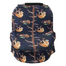 Breathable Car Seat Cover For Babies – Multi-Purpose Soft Rayon Nursing Cover For Breastfeeding, High Stretchy Infant Carseat Canopy, Stroller Cover - 棕色 - 查看 5