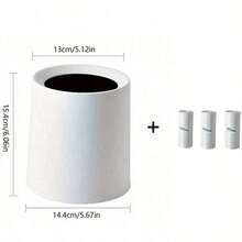 Papelera redonda de plástico de moda - Fácil de limpiar, diseño sin contacto, con forro extraíble, adecuada para el hogar y la oficina - Multicolor - Ver 13