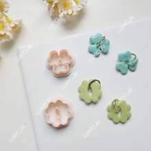 Clover Shape Jewelry Making Kit, St Patrick's Day Themed Clover Pattern Polymer Clay Cutters For DIY Earrings Pendants Making - Beige - View 5