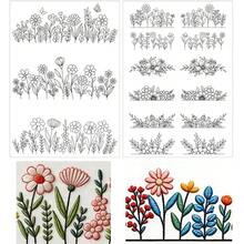 2pcs Wild Flower Floral Water-Soluble Embroidery Stickers, Self-Adhesive Non-Woven Fabric, Suitable For Beginners DIY Handcraft Decoration On Clothes, Bags, Hats - 2ST-b - View 16