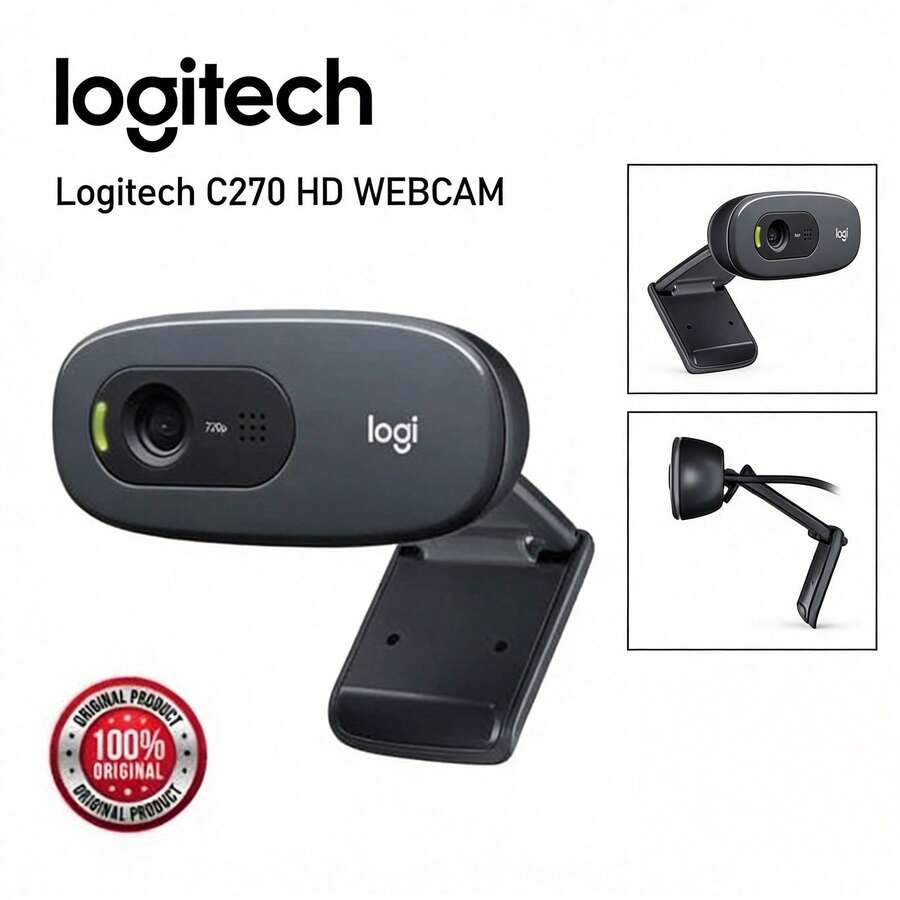 Cámara web Logitech C270 HD con micrófono, enfoque automático de 720p, USB Plug and Play, cámara web externa para PC, portátiles y computadoras de escritorio. - Ver 1