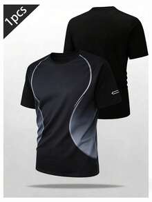 Men's Casual Short Sleeve T-Shirt, Lightweight And Comfortable For Travel, Sports, Business Trips And Commuting - Black - View 1