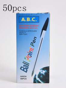 Bộ 50 bút bi, 3 màu đỏ/đen/xanh dương, mực gốc dầu, dùng cho học sinh, đóng hộp, đồ dùng cần thiết cho năm học mới. - Nhiều màu - Xem 10