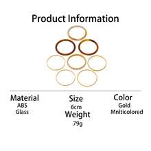 8件套奢华复古个性化多元素混合闪亮树脂手镯套装（女士款） - 彩色 - 查看 4