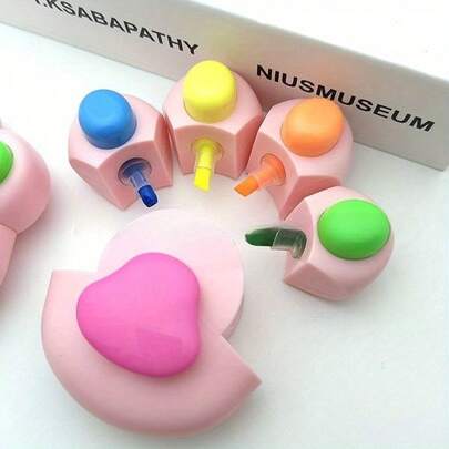 4pcs/Set Colorful Cat Paw Shaped Fluorescent Pens, Suitable For Students And Stationery Lovers