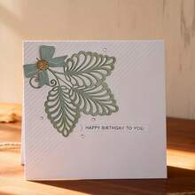 1个叶子金属切割模具，适用于剪贴簿、工艺品、压花、手工卡片和礼品卡制作工具 - A - 查看 2