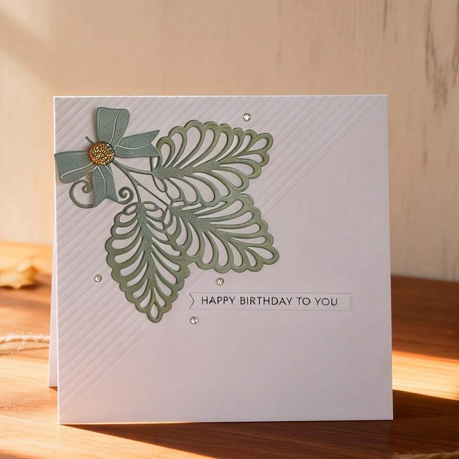 1个叶子金属切割模具，适用于剪贴簿、工艺品、压花、手工卡片和礼品卡制作工具