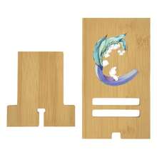 1 Set Customized Surname Initial Wooden Phone Stand, Solid Wood Base Multi-Function Phone/Tablet Desktop Holder With English Letter Logo - Multicolor - View 6