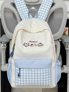 New Arrival High-Quality Fresh & Sweet Cute Plaid Backpack, Large Capacity Lightweight Commuter Backpack - Multicolor - View 4