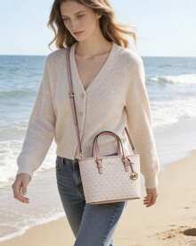 Michael Kors Jet Set Travel Extra-Small Logo Top-Zip Tote Bag - Baby Pink - View 3