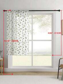 1件刺绣薄纱窗帘，花卉图案，带杆袋，防紫外线，透气，涤纶面料，无衬里，适用于客厅、卧室、餐厅 - 綠色 - 查看 12