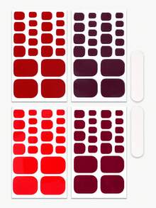 88pcs Spring/Summer High-Saturation Solid-Colour Toe Nail Wraps, Exquisite Style Toe Nail Strips,Easy To Apply,Suitable For Women's Vacation, Holiday Parties, Dates, And Home DIY Nail Stickers - Multicolor - View 3