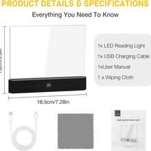 Rechargeable LED Flat Panel Reading Light, With 3 Color Temperatures And Timer Function, Dimmable Panel Lamp, Suitable For Bedside Reading At Night, An Interesting Gift For Readers - Book Light - View 3