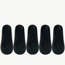 1 Pair/5 Pairs Women's Thin Ice Silk Non-Slip Breathable Solid Color Daily Versatile High Heel Invisible Socks Loafer Socks, Spring/Summer - Multicolor - View 9