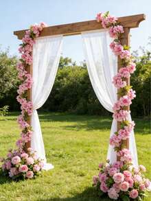 1 Bó hoa giả bằng lụa - giả mây, thích hợp trang trí nhà cửa, phòng ăn, phòng khách, sân vườn ngoài trời, dùng để trang trí đám cưới, vườn gia đình và các bữa tiệc, hoa giả, hoa cưới, bó hoa cô dâu, đồ dùng đám cưới, trang trí đám cưới, hoa trang trí, trang trí mùa xuân - Màu Hồng Tươi - Xem 5