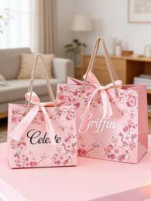 Individuelle Geschenktüten, personalisierte Geschenktüten mit Namen, Geburtstags-Geschenktüten, Hochzeits-Geschenktüten, Brautjungfern-Geschenktüten, Hochzeits-Gastgeschenke, Alternativen zu Geschenkboxen, wiederverwendbar, elegant, geeignet für Ostern, Muttertag, Jahrestag, geschenkfertig - Verschiedenfarbig - Übersicht 6