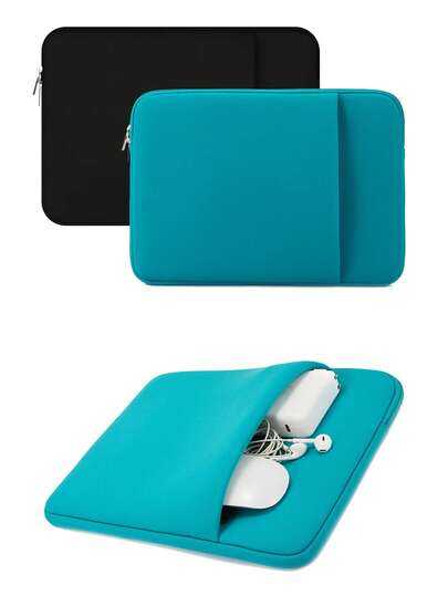1pc Solid Color Casual Laptop Sleeve Bag, Fits 11.6/12.5/13.3/14/15.4/15.6/16/17 Inch Laptops, Compatible With Huawei/Apple//HP//Hasee