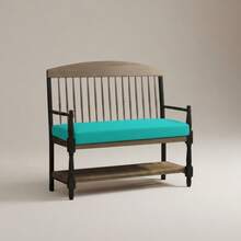 Coussin de banc résistant aux UV pour intérieur et extérieur - Noir, 100*50*8 cm | Coussin de chaise fabriqué en Turquie - Turquoise - Voir 6