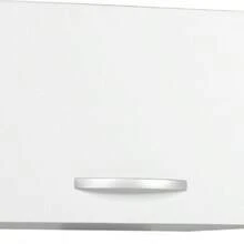 Miroytengo Módulo cocina superior 60 cm Armario EKO cocina moderno Blanco mate 1 puerta abatible tirador cromado almacenamiento compacto 35,3x60x35,6 cm melamina alta calidad montable sobre campana. De 2 a 3 días de envio - Blanco - Ver 3