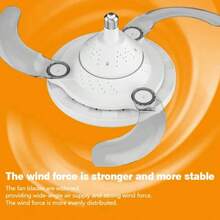 Retractable Ceiling Fan With 3-Tone LED Light, Silent DC Motor, Remote Control, Invisible Blades, Reversible For Summer And Winter, Modern Interior Design - White - View 6