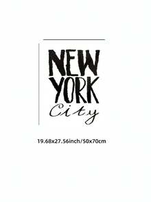 1pc Frameless New York City Hand-Lettered Art Print - Neutral Black Bold Retro Typography Wall Decor For Home Office Classroom Apartment Bedroom Dorm, Travel Theme Cityscape Poster, Room Decor Bedroom Prints For Wall, Posters, Vintage Decor, Party Decor & Best Gift Choice - Word - View 12