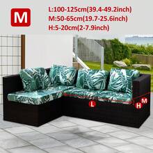 1件装户外树叶印花沙发坐垫套，弹性半包式沙发坐垫套，庭院沙发坐垫套 - 彩色 - 查看 8