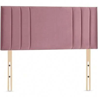 RIO 3 Divan Bed Headboard | Plush Velvet Fabric Headboards For 3ft Single Bed Frame | Elegant Design With Wooden Material Headboards For Beds (Grey, 3ft Single Height-20inch)