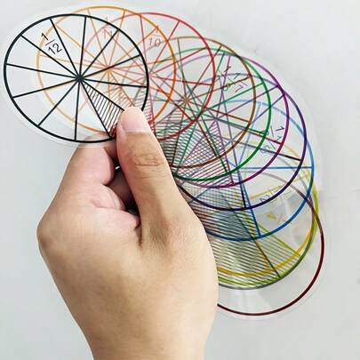 12 piezas Herramientas portátiles de aprendizaje de fracciones matemáticas, Ayudas didácticas para la enseñanza de fracciones