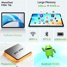 Qetupa This 10.1-Inch Android 15 Tablet Features An MTK6762 Octa-Core 2.0GHz Processor, An HD (1280x800) IPS Touchscreen, A 5MP + 13MP Dual-Camera Setup, 4GB RAM, 64GB/128GB ROM, A Large 6000mAh Battery, And Does Not Support SIM Cards. It Supports Reading And Gaming. With A Lightweight And Durable Design And Reinforced Glass Construction - White - View 2