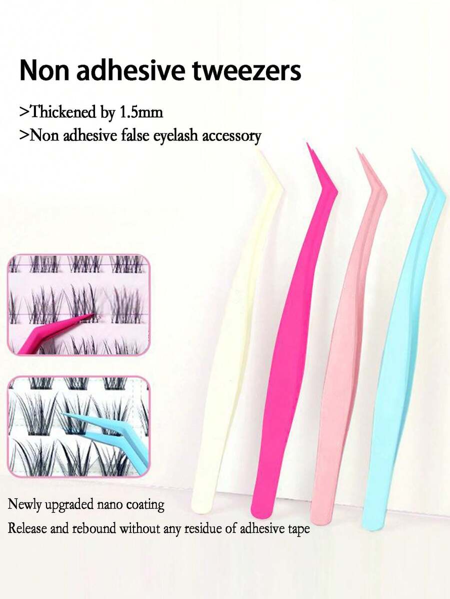 1pc Non-Stick Tweezers For Eyelash Application, Glue-Free Precision Tweezers For Beginners, Upgraded 1.5MM Thick Gold Feather Clip, High Precision False Eyelash Tweezers, Non-Stick Tweezers For Eyelash Extensions, Father's Day, Christmas, Thanksgiving, Party Gift, Perfect Gift For Mom, New Year Gift