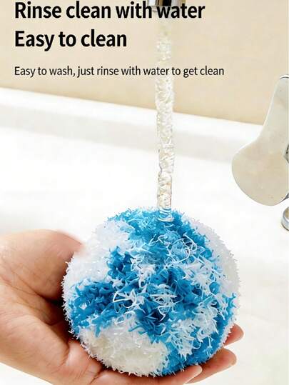 1pc Multi-Color Fiber Cleaning Ball, Quick Drying Hanging Style, Multi-Purpose Cleaning Scrub For Kitchen & Bathroom, Quick Drying, Durable Non-Shedding, Hanging Drip Dry, Soft & Gentle