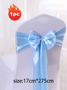 1pc White/Mint Wedding Ribbon Chair Decorated With Bowknot, 7x108 Inches Ribbon Fabric Ribbon For Banquet Party, Hotel Restaurant, Ceremony Event Decorations, Outdoor Party Decorations, Festival Event Decorations - one-size - View 9