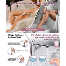 Máy cạo râu điện 4 trong 1 dành cho nữ, sử dụng được cả khi ướt và khô, dùng cho mặt, lông mũi, lông mày, nách, chân và vùng kín, pin 500mAh. - Màu tím - Xem 4