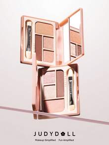 Palet eyeshadow bawah mata JUDYDOLL "SPARK UP", Highlighter & Palet eyeshadow 4 warna dengan glitter mutiara. - #02 Krem Almond - View 9