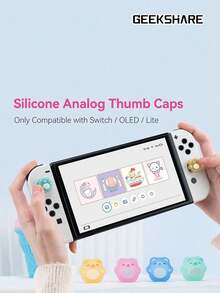 GeekShare 4 piezas de tapas de botones con diseño de oso, compatibles con 2017/OLED/Lite - Ver 5