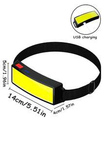 Đèn đội đầu COB độ sáng cao, sạc USB, đèn pha vuông chùm sáng rộng, đèn LED chiếu sáng cho chạy bộ, đạp xe, cắm trại, đèn đội đầu nhẹ tích hợp pin, 3 chế độ sáng và chế độ nhấp nháy. - Đèn pha dạng dải đèn vuông rộng - Xem 9