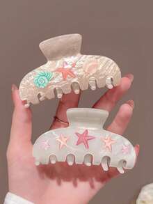 1 chiếc kẹp tóc hình quả anh đào hoạt hình tối giản thời trang dành cho thiếu nữ, phụ kiện tóc in hình ngôi sao thanh lịch, dễ thương và sống động. - Nhiều màu - Xem 2