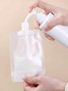 30ml/50ml/100ml 3pcs/5pcs Portable Liquid Cosmetic Packaging Bags, Refillable Shampoo Squeeze Pouch, Reusable Travel Bottles - Multicolor - View 5