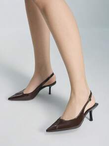 Giày cao gót mũi nhọn thanh lịch, đa năng dành cho nữ. - màu nâu - Xem 1