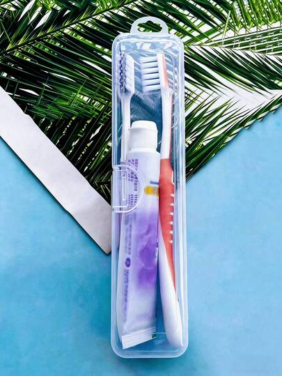 1个便携式透明旅行牙刷收纳盒，透明牙刷架，透气防尘牙刷套，牙膏/牙刷盒，牙刷保护套，适用于居家日常、户外旅行、商务出行、露营、返校季、夏季旅行等场合，浴室用品，家居用品，个人护理收纳，旅行必备