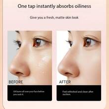 Portable Puff Oil Blotting Paper With Mirror, Rose Fragrance Oil Absorbing Sheets, Face Oil Control & Makeup Touch Up Kit - Pink - View 3