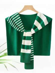 1 chiếc khăn choàng unisex kẻ sọc bất đối xứng, khăn choàng dệt kim nhiều màu đa năng - Thích hợp cho mùa thu/đông, mặc hàng ngày ngoài trời, trang phục Giáng sinh, quà tặng ngày Valentine. - Cùng một phong cách trong nhiều màu sắc - Xem 9
