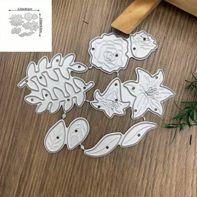 1pc Metal Leaf Cutting Mold - Maple Leaf And Ginkgo Leaf Shaped Cutting Mold, Embossing Template And Model, For Card Making, Scrapbooking, DIY Photo Album And Paper Art Decoration