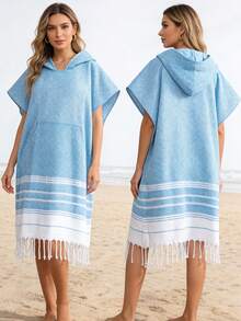 Khăn tắm có mũ bằng cotton, khăn choàng đi biển, áo choàng tắm, khăn choàng lớn chống cát, thích hợp cho bơi lội, tắm vòi sen, kỳ nghỉ, lướt sóng, đồ dùng phòng tắm, đồ dùng cần thiết cho bãi biển. Mùa tựu trường, đồ dùng thiết yếu mùa hè. - Nhiều màu - Xem 5