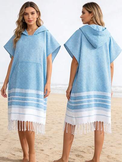 Khăn tắm có mũ bằng cotton, khăn choàng đi biển, áo choàng tắm, khăn choàng lớn chống cát, thích hợp cho bơi lội, tắm vòi sen, kỳ nghỉ, lướt sóng, đồ dùng phòng tắm, đồ dùng cần thiết cho bãi biển. Mùa tựu trường, đồ dùng thiết yếu mùa hè.