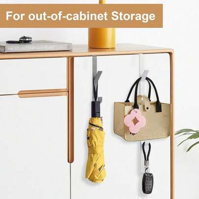 Móc treo cửa bằng thép carbon chịu lực cao - Giá treo đồ tiết kiệm không gian theo chiều dọc | Móc treo khăn tắm cửa phòng tắm, màu vàng titan, không cần khoan, thích hợp cho phòng ngủ, phòng tắm, móc treo cửa, khăn bếp, móc treo tường, giá treo chìa khóa tường, móc treo tường.