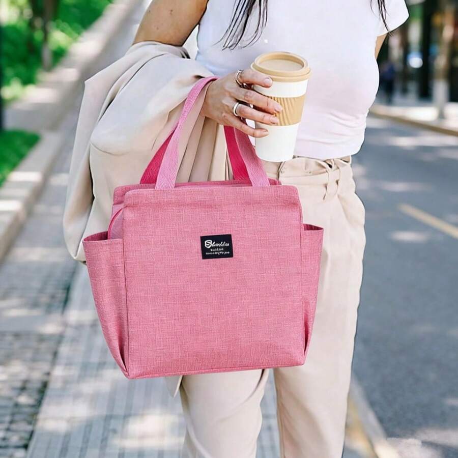 1 Peça Bolsa Térmica Portátil, Adequada para Estudantes e Trabalhadores de Escritório como uma Caixa de Almoço À Prova d'Água e Isolada - É um Acessório de Viagem e Utensílio de Cozinha Ideal, Perfeito para Desfrutar de Refeições Saudáveis Durante os Deslocamentos. - Visão 1